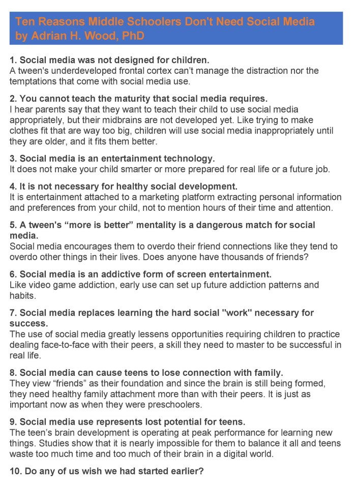 10ReasonsMiddleSchoolersDONOTneedSocialMedia